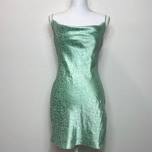 Nasty Gal Cowl Neckline, Mint Green, Mini Slip Dress, Size 2